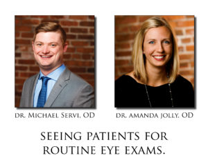 Tower Clock Eye Center optometrists are now seeing routine eye exam patients