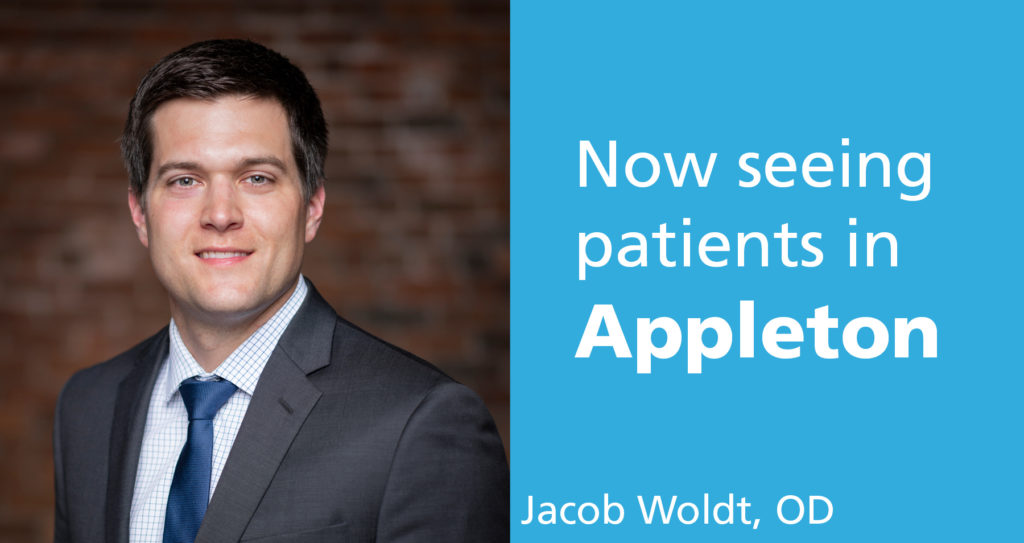 Dr. Jacob Woldt, OD, an optometrist at Tower Clock Eye Center in Green Bay, Shawano, Appleton, Wisconsin