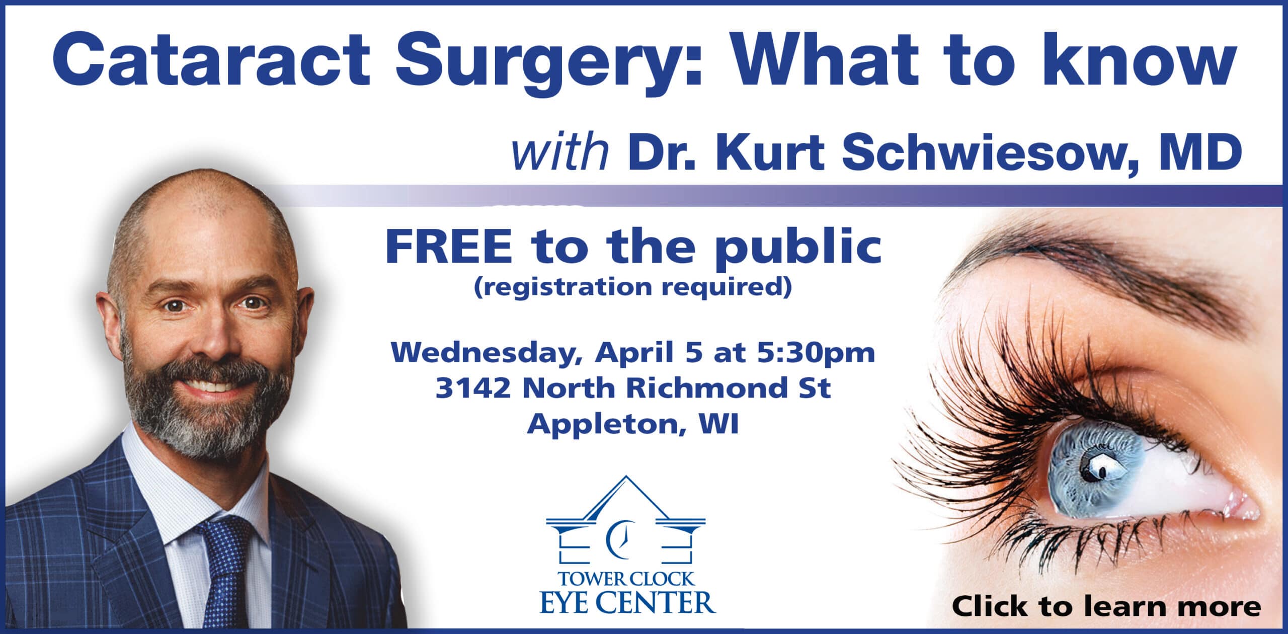 Green Bay, WI Area Routine & Medical Eye Care Tower Clock Eye Center